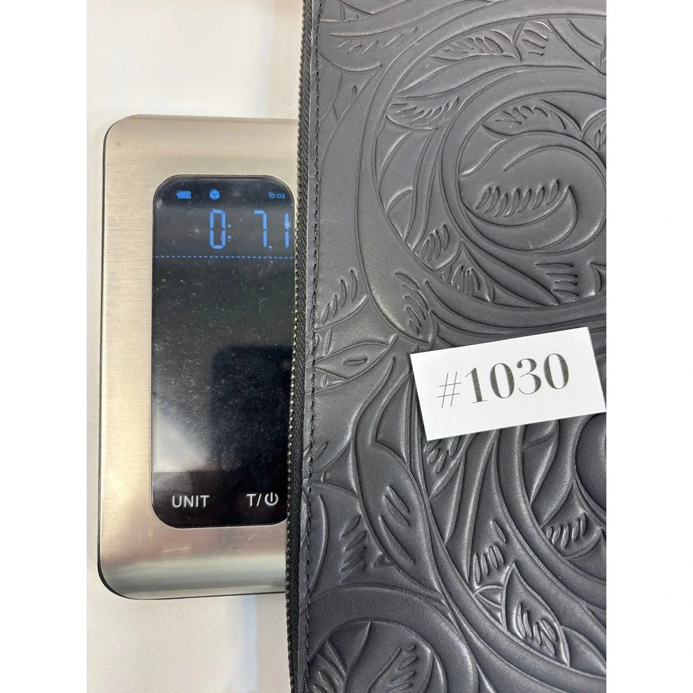 The Sak Cosmetic Clutch Embossed Black Like New